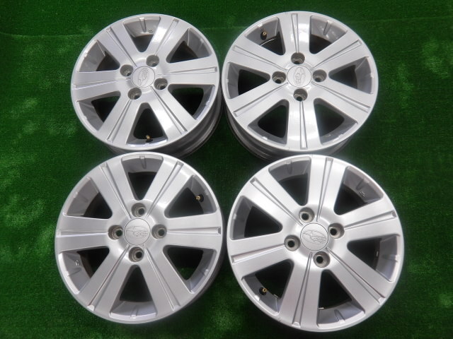 スバル RN1 ステラ 純正 14インチ 14X4.5J +45 アルミ ホイール シルバー 4本_画像1