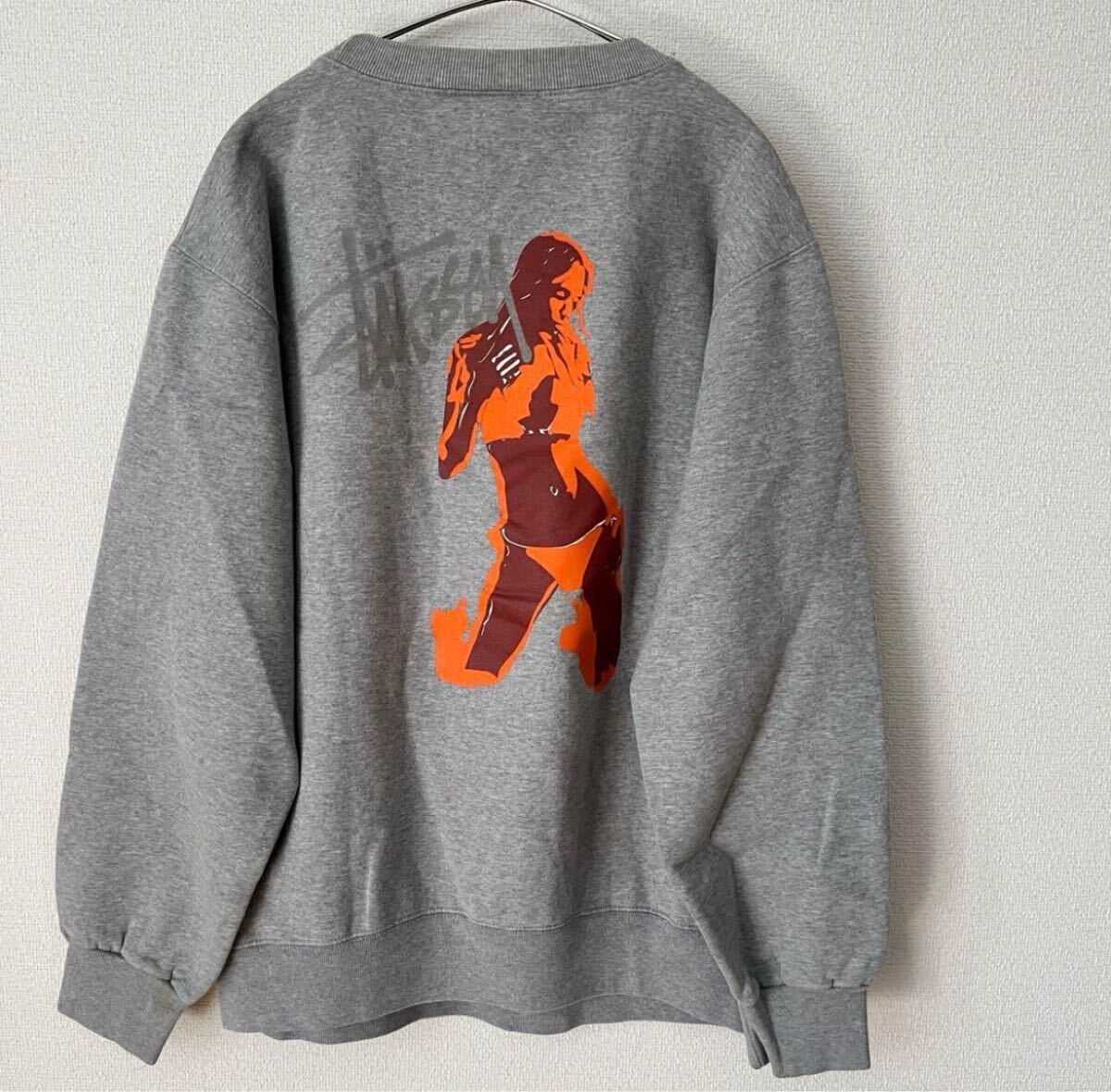 90's Stussy × Nexus7 Logo Sweat STUSSY ステューシー ヴィンテージ 00s グレー トレーナー コラボ L_画像8