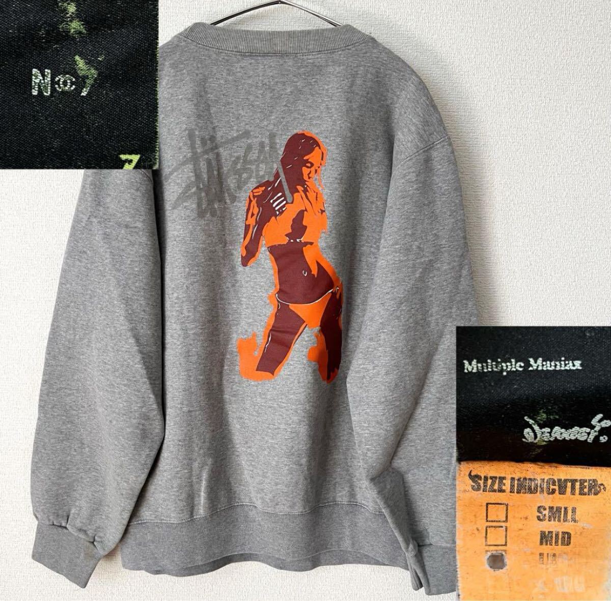 90's Stussy × Nexus7 Logo Sweat STUSSY ステューシー ヴィンテージ 00s グレー トレーナー コラボ L_画像1