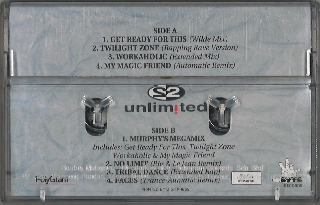 新品 MC 2 UNLIMITED NO LIMITS! THE 1993 NO LIMITS FAR EAST COMMEMORATIVE CASSETTE POLYGRAM MALAYSIA_画像2