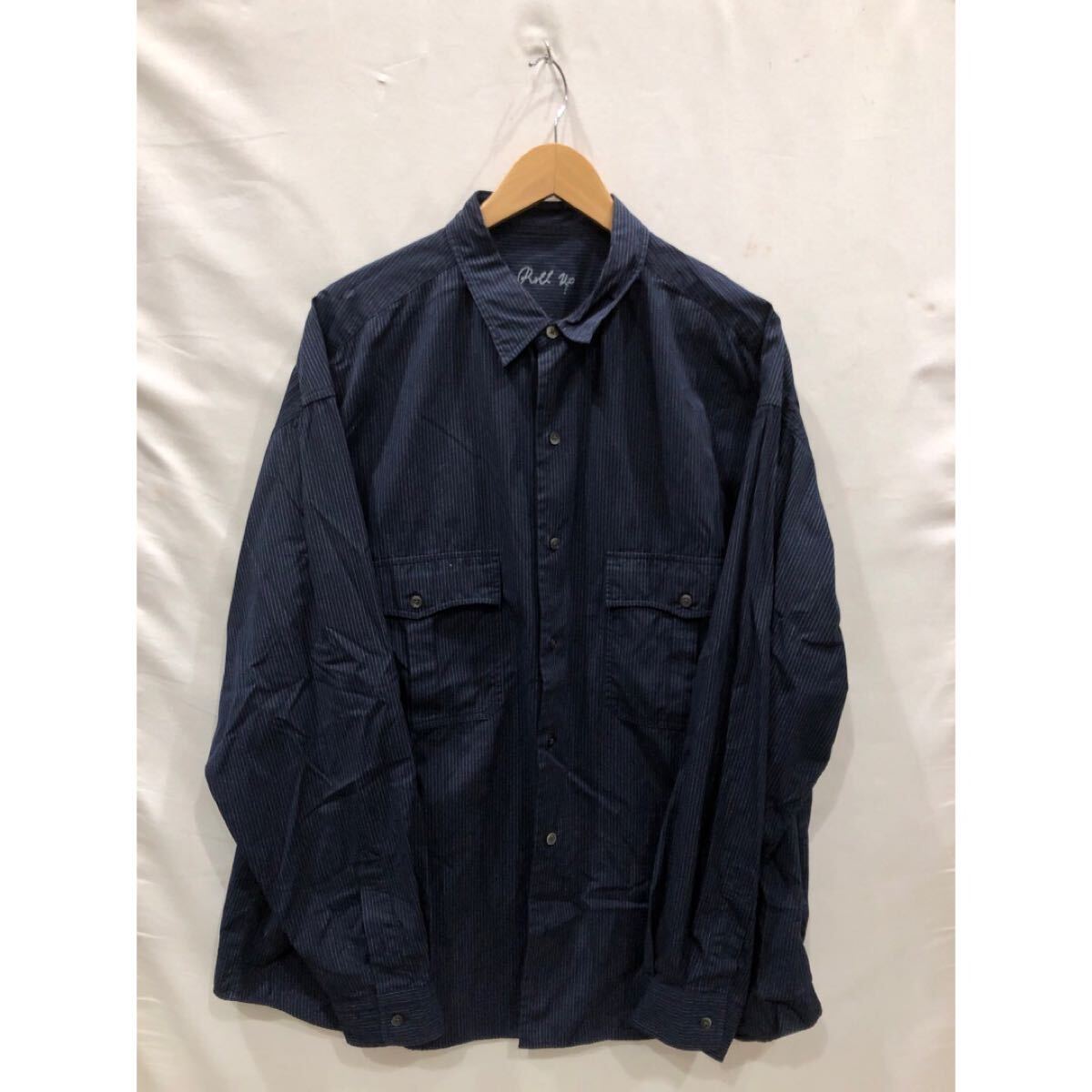 ts20251013【PORTER CLASSIC】 ROLL UP STRIPE SHIRT ロールアップストライプシャツ XLサイズ 長袖シャツ ポータークラシック_画像1