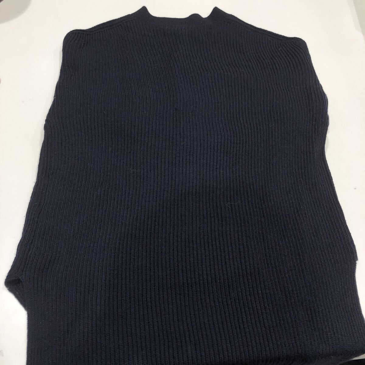 ts20251020【MAISON FLANEUR】メゾン フラネウール 薄手カーディガン 長袖 ネイビー ニット ロング丈 サイズ38 ウール _画像4