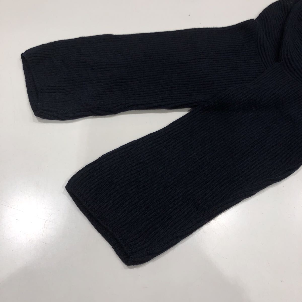 ts20251020【MAISON FLANEUR】メゾン フラネウール 薄手カーディガン 長袖 ネイビー ニット ロング丈 サイズ38 ウール _画像5