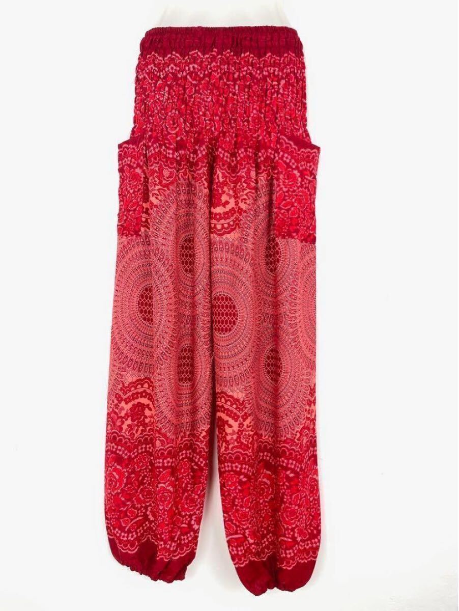 [ новый товар ] Aladdin брюки Thai брюки йога Thai массаж искусственный шелк шаровары часть магазин надеты лето автомобиль - кольцо M рисунок красный Y896