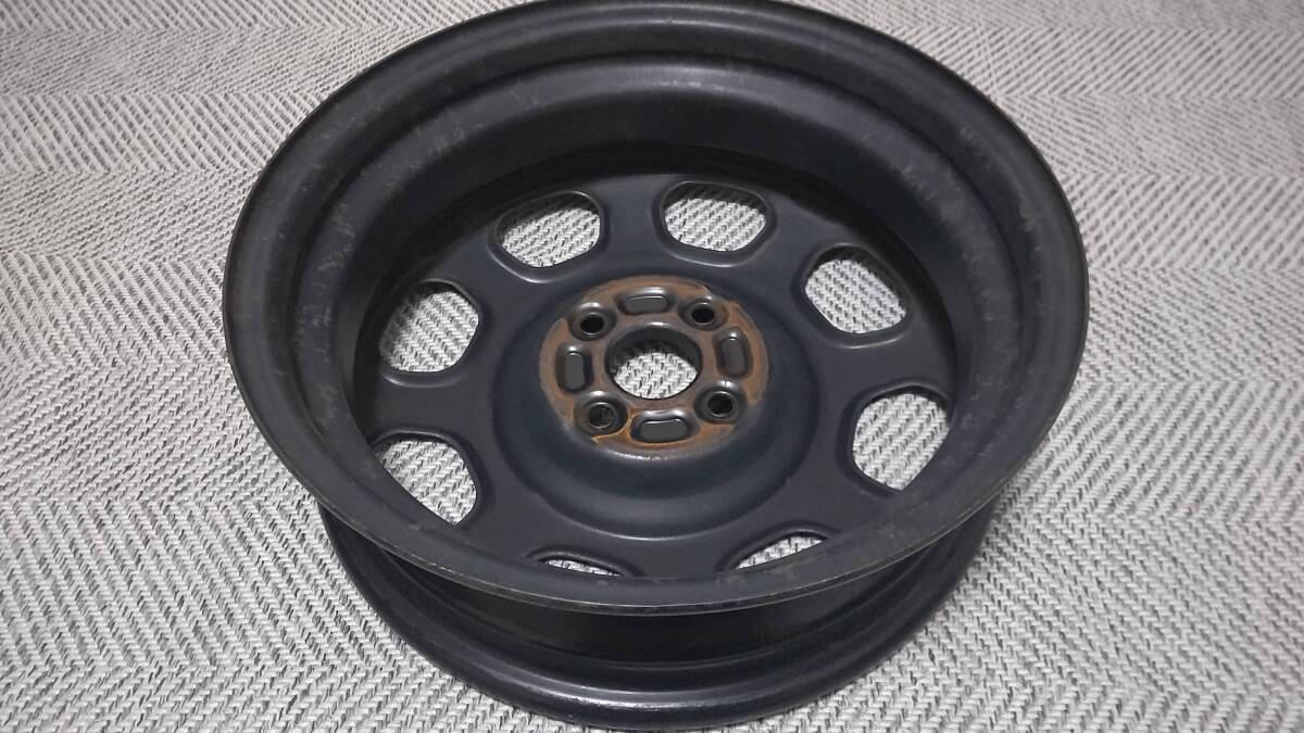 スズキ ハスラー純正 スチールホイール 15×4.5J +45 4H-100 4本 マットブラック_画像4