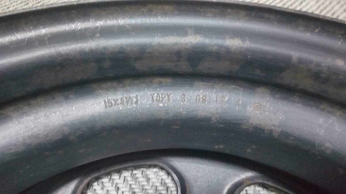 スズキ ハスラー純正 スチールホイール 15×4.5J +45 4H-100 4本 マットブラック_画像5