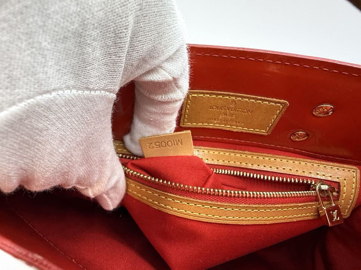 ◆美品 LOUIS VUITTON ルイヴィトン リードPM ハンドバッグ ミニトート M91990 ヴェルニ ポムダムール◆ レッド系　エナメル　バッグ_画像10