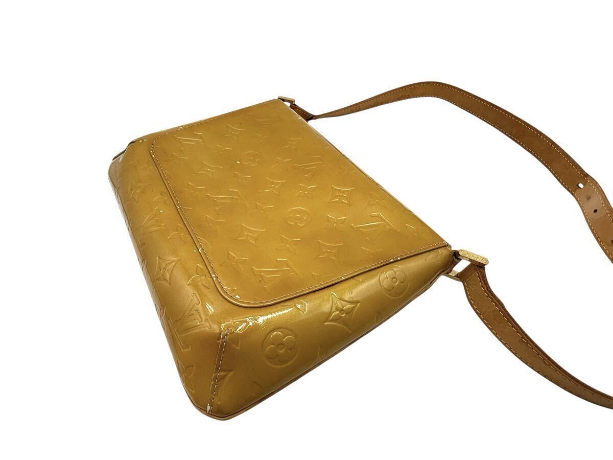LOUIS VUITTON ルイヴィトン M91009 モノグラムヴェルニ トンプソンストリート ショルダー トートバッグ 肩掛け イエロー系 _画像6