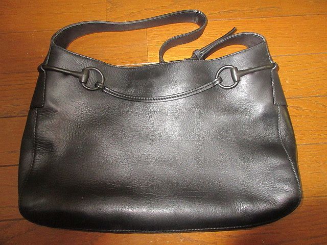 グッチ GUCCI ホースビット オール レザー ショルダー バッグ 黒_画像2