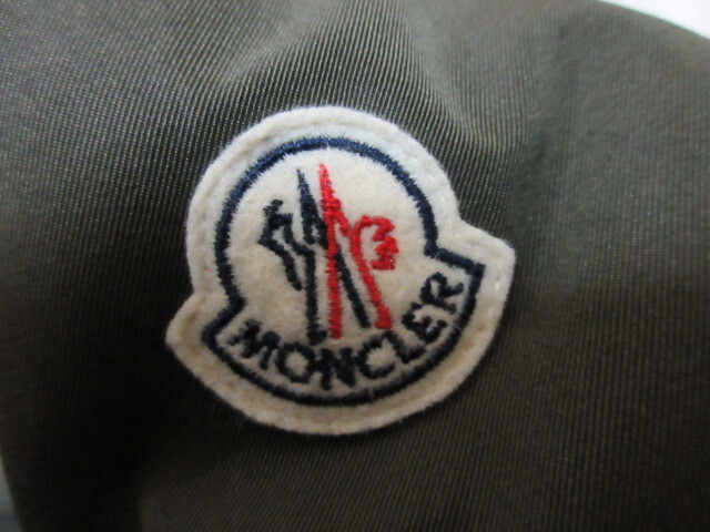 モンクレール MONCLER VERONIKA 袖 ロゴ ワッペン ブルーフロスト フォックスファー ダウン モッズ コート カーキ_画像4