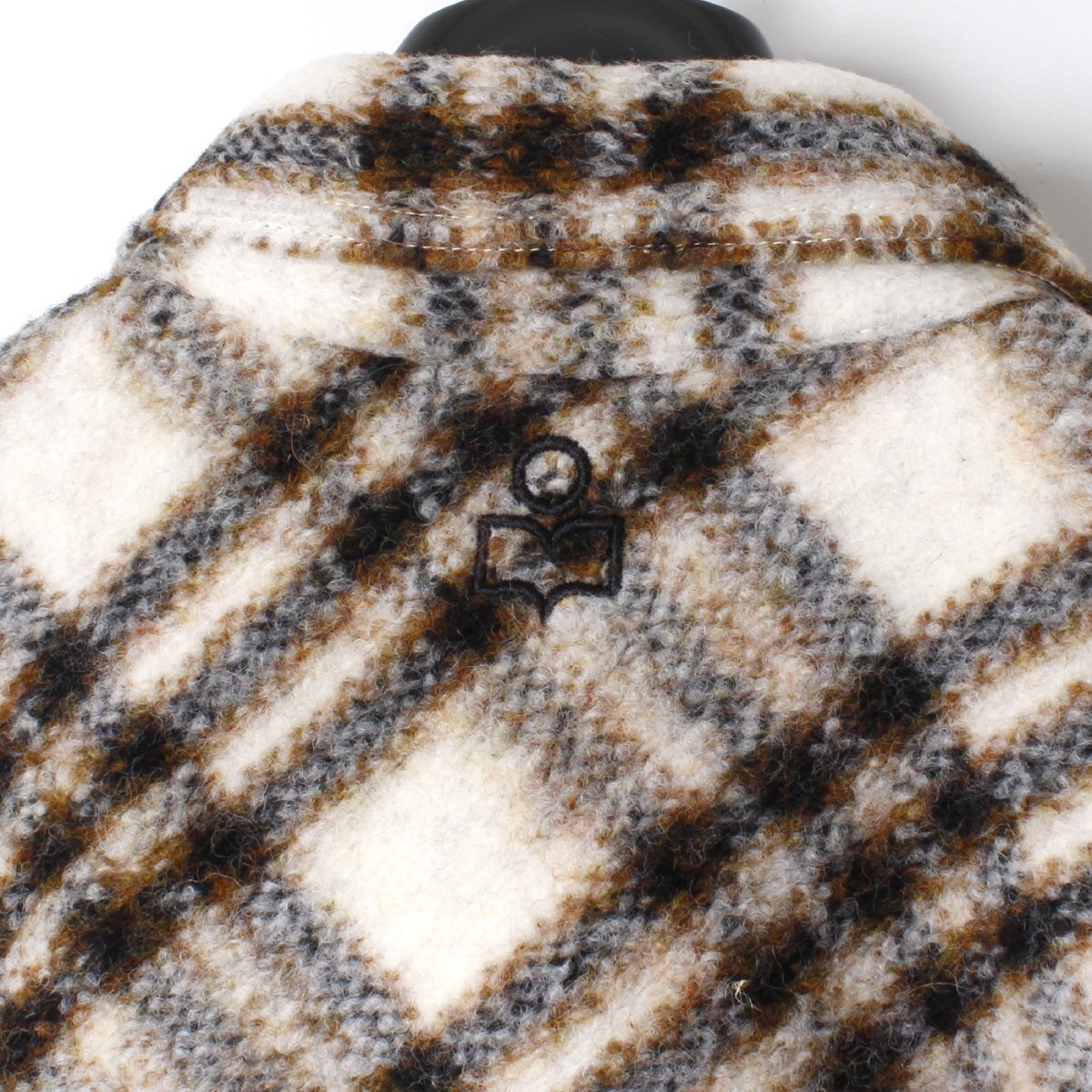 【タグ付・新品・定価90,200円】ISABEL MARANT ETOILE HARVELI SHIRT size40 ECRU 22AMA0998 イザベルマランエトワール チェック コート_画像5