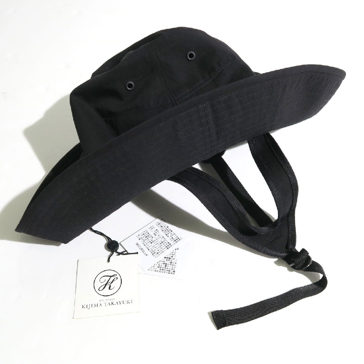 【タグ付・定価22,000円】KIJIMA TAKAYUKI COTTON NYLON COWBOY HAT size1 ブラック 241215 キジマ タカユキ カウボーイ ハット_画像2