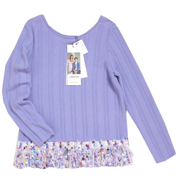 新品 COOHEM 洗える スプリングペイントツイードプルオーバー 定価28,080円 sizeS PURPLE マルチカラー 10-192-005 コーヘン_画像6