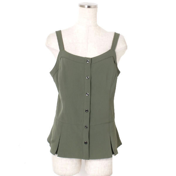 ◆BANANA REPUBLIC SL BUTTON FRON SEAWEED フロントボタンキャミソール size2 カーキ バナナ・リパブリック_画像3