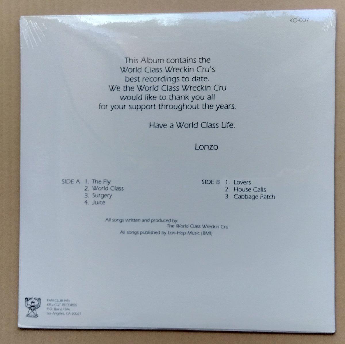 輸入LP:World Class Wreckin Cru/Best Of The World-Class Wreckin' Cru 新品未開封_画像2