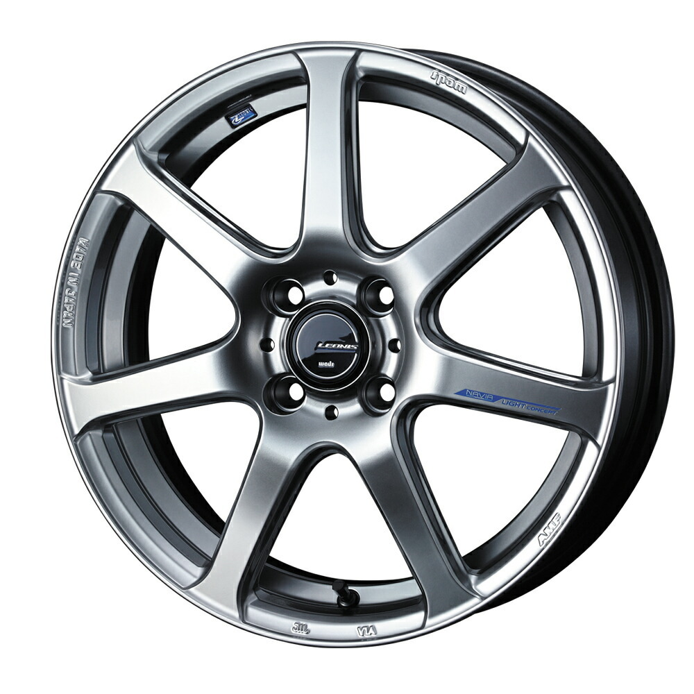 WEDS LEONIS NAVIA 07 アルミホイール1本 17X6.5J 4H PCD100 +42 (ハイパーシルバーブラック HSB) ウェッズ レオニス ナヴィア_画像1
