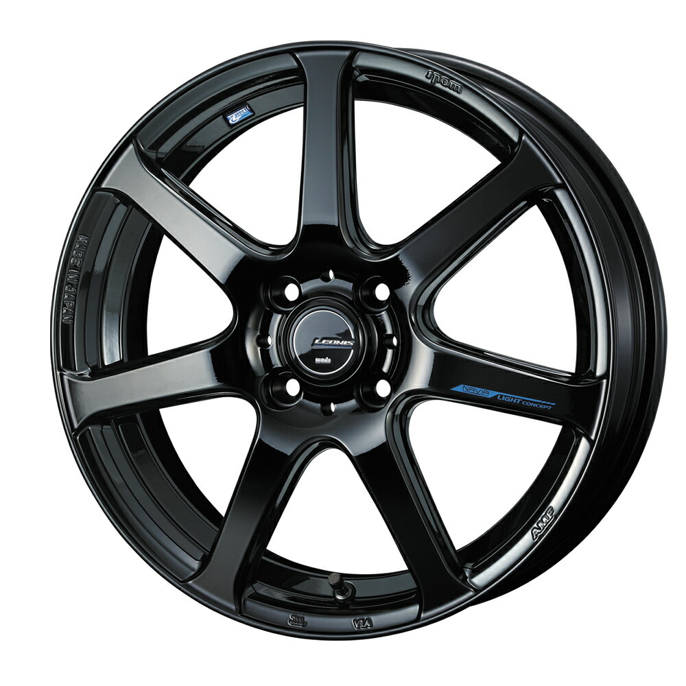 WEDS LEONIS NAVIA 07 アルミホイール4本セット 17X6.5J 4H PCD100 +42 (プレミアムブラック PBK) ウェッズ レオニス ナヴィア_画像1