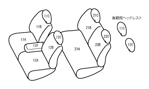 Bellezza ベレッツァ シートカバー エアーメッシュ ミラココア L675S H24/4～H26/8 プラスG他 2WD用(運転席リフター有 2列背もたれ5:5分割)_画像2