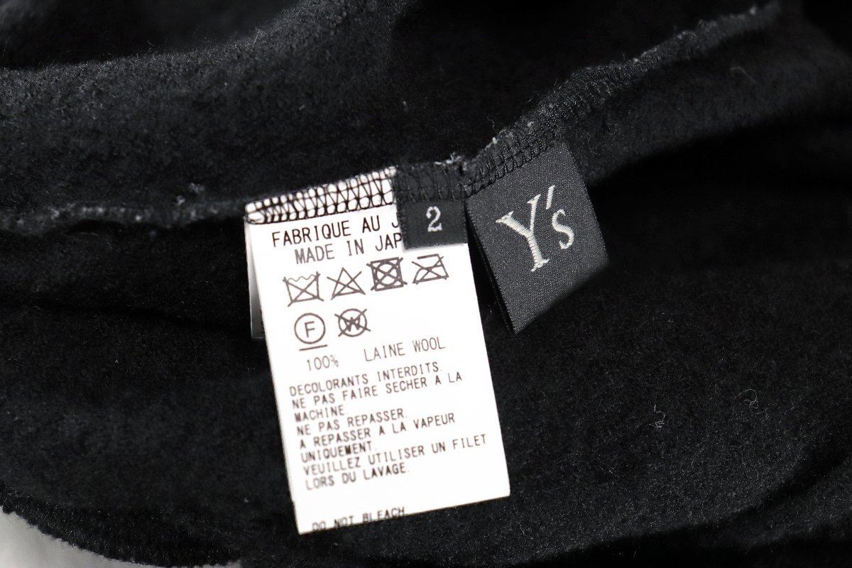☆美品☆Y'sヨウジヤマモト/ウール100％透かし編みニットカーディガン：2/黒xz925_画像9