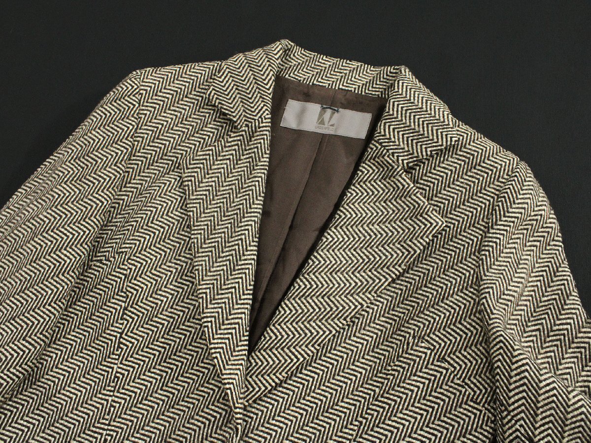 国内正規品美品 カールラガーフェルド ウール長袖テーラードジャケット 茶38 rm049_画像6