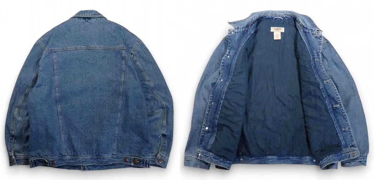 7133/BIG MAC 中綿キルティング デニム ジャケット L(実質XL程度)●USA企画 防寒 3rdタイプ トラッカー ジージャン Gジャン●洗濯済●古着_画像8