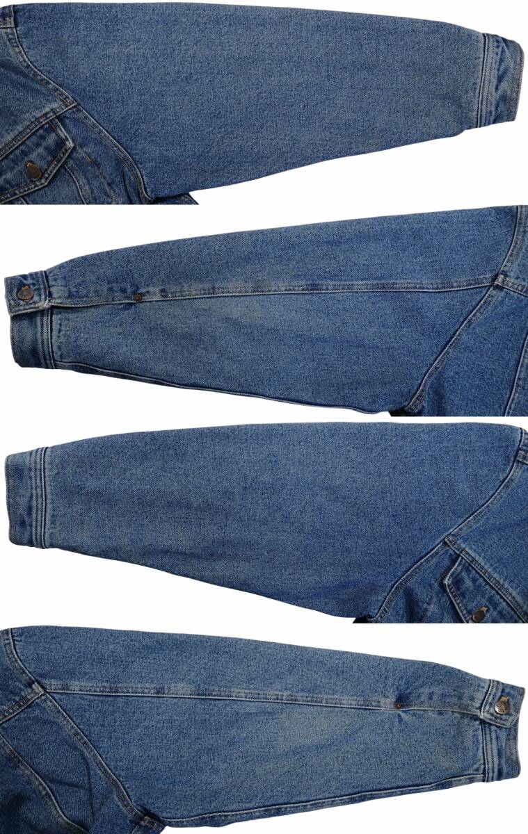 7133/BIG MAC 中綿キルティング デニム ジャケット L(実質XL程度)●USA企画 防寒 3rdタイプ トラッカー ジージャン Gジャン●洗濯済●古着_画像6