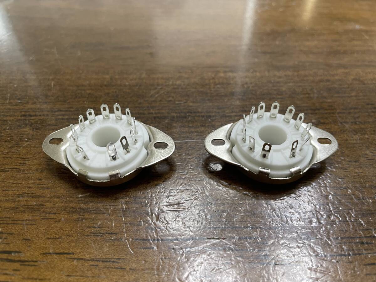 新品 真空管ソケット Compactron１２ピン 50CA10他 錫メッキ セラミック シャーシマウント上取付タイプ 中国製 GZC12-1-F　２個 \900即決_画像2