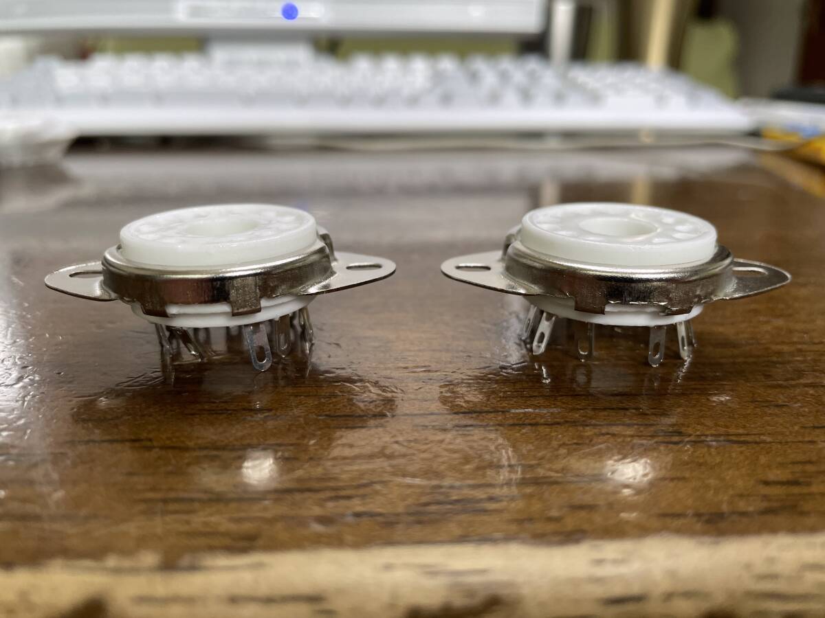 新品 真空管ソケット Compactron１２ピン 50CA10他 錫メッキ セラミック シャーシマウント上取付タイプ 中国製 GZC12-1-F　２個 \900即決_画像3