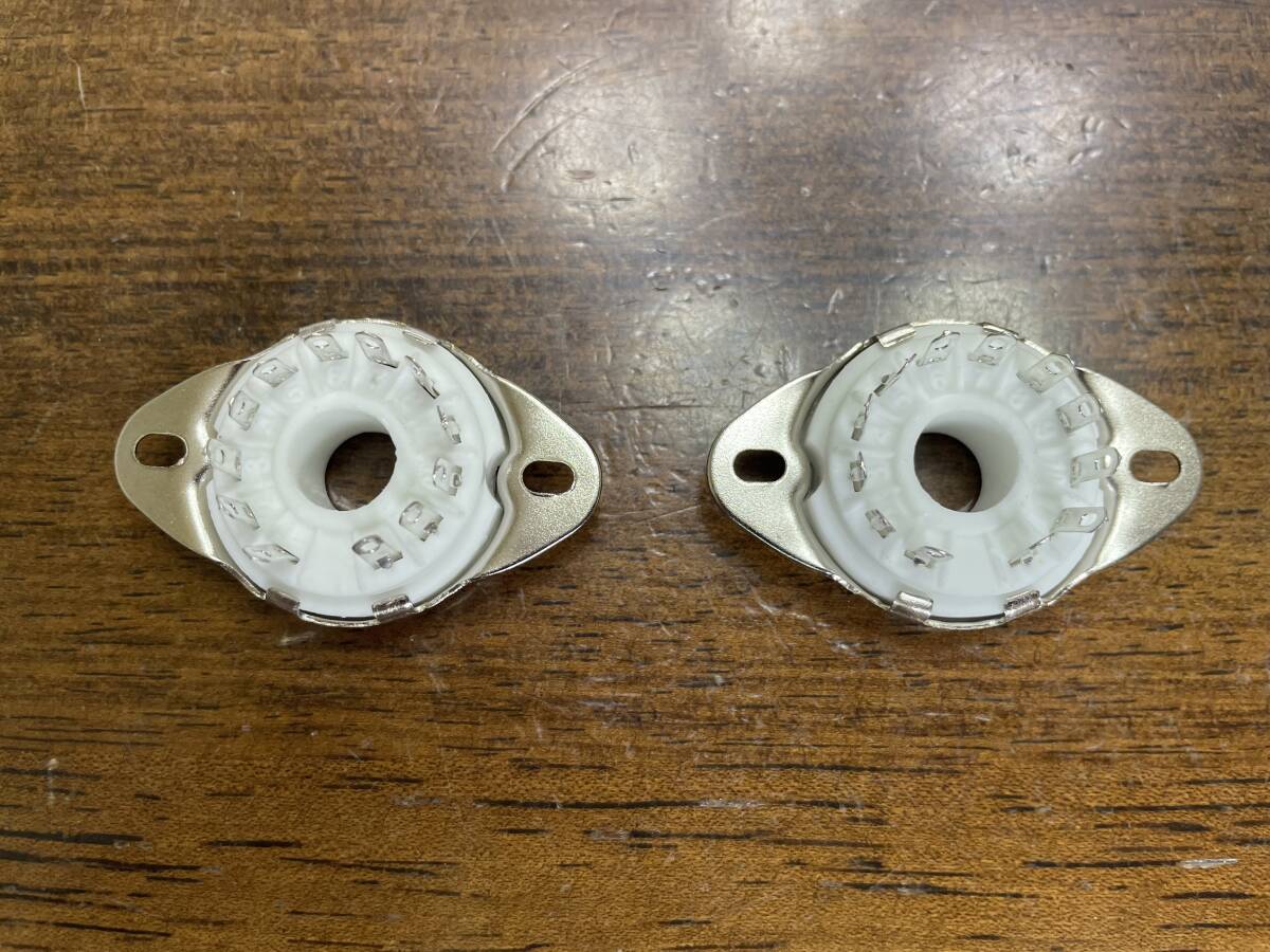 新品 真空管ソケット Compactron１２ピン 50CA10他 錫メッキ セラミック シャーシマウント上取付タイプ 中国製 GZC12-1-F　２個 \900即決_画像5