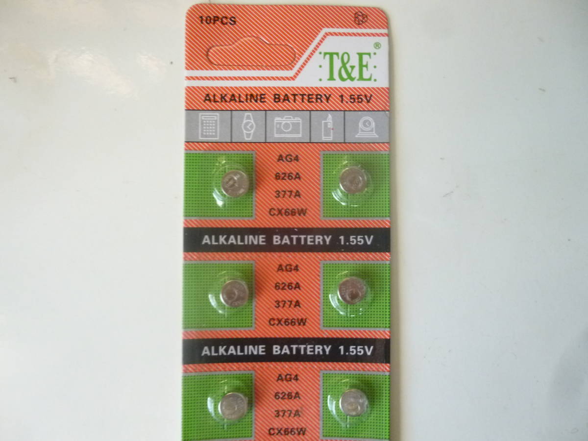 3シート30個 新品 AG4/SR626SW/377/SR66/LR626/LR66互換品 1.55V 時計用 ボタン電池 \384即決_画像3