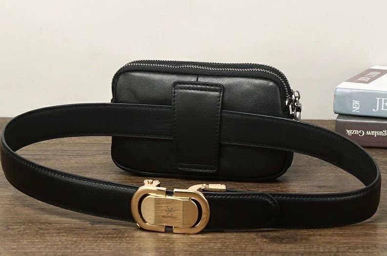 ウエストバッグ ウエストポーチ 本革牛革 メンズベルトポーチ スマホポーチ ミニショルダーバッグ_画像1