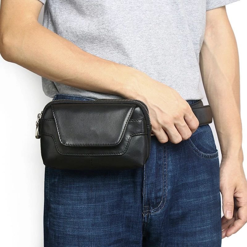 ウエストバッグ ウエストポーチ 本革牛革 メンズベルトポーチ スマホポーチ ミニショルダーバッグ_画像2
