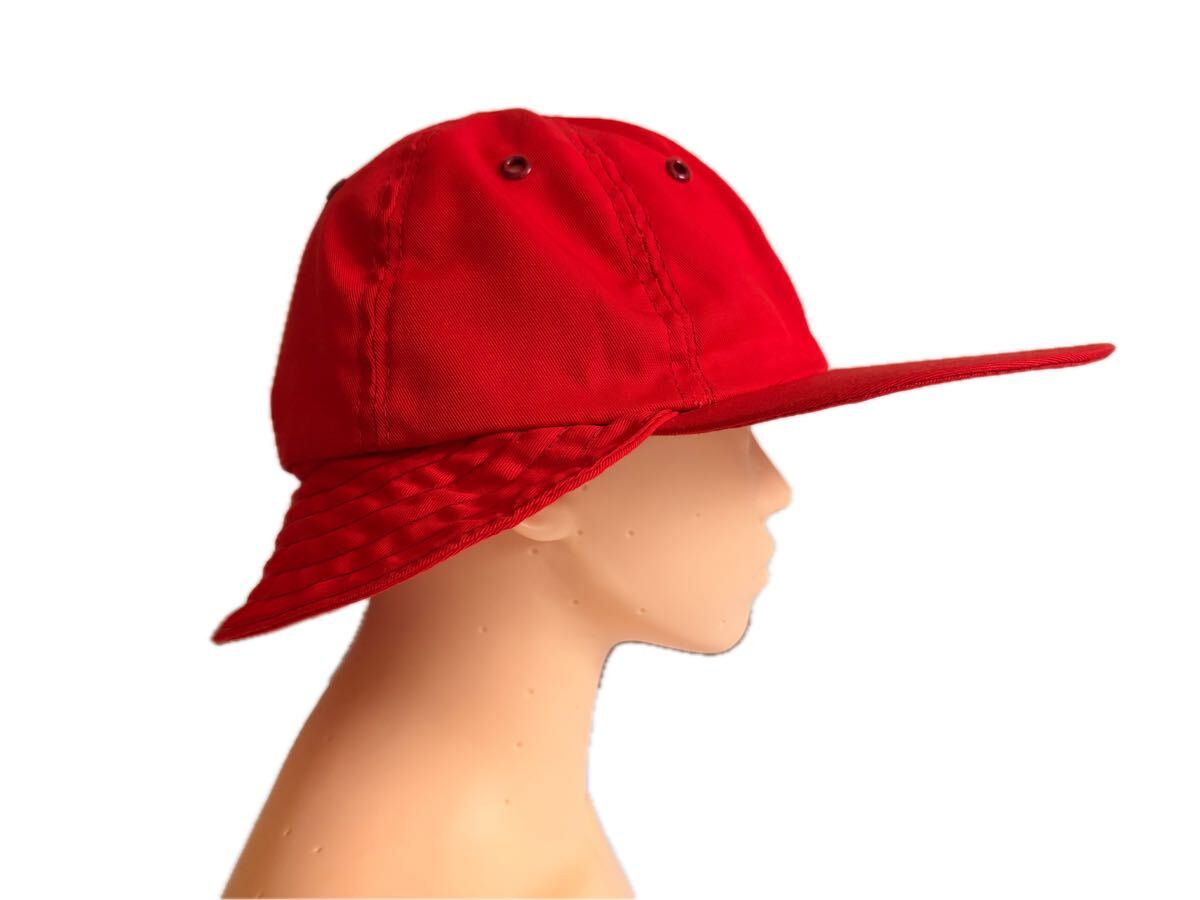 1980's USA製 COLUMBIA WIDE BILL CAP 赤 6パネル 古着 ヴィンテージ 帽子 キャップ アメリカ製 80s レッド ビンテージ コロンビア_画像4