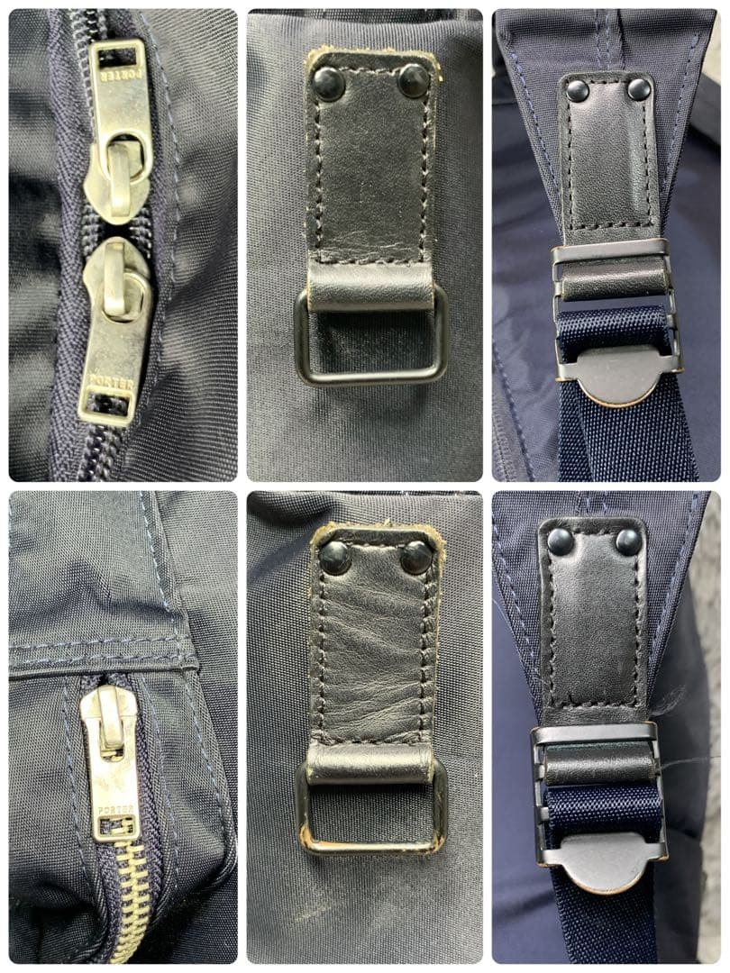 美品 PORTER ポーター 吉田カバン lift リフト リュック バッグパック デイパック ナイロン A4収納 PC収納 通勤 ビジネス ネイビー メンズ_画像7