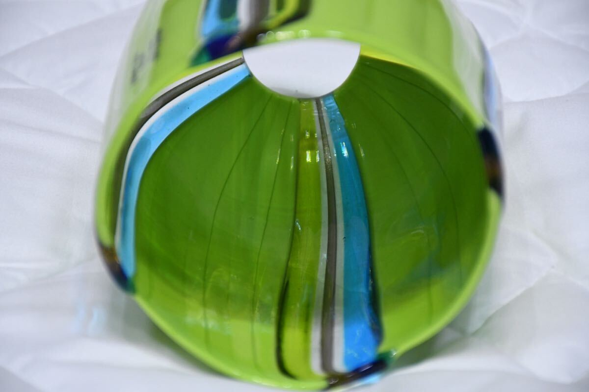 EIK80 展示品 IDC大塚家具 ムラノガラス CLAピスタチオ イタリア製 ヴェネチアンガラス ペンダントライト LED ムラーノガラスセード ランプ_画像7