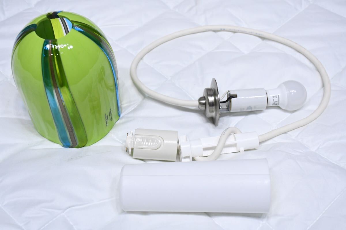 EIK80 展示品 IDC大塚家具 ムラノガラス CLAピスタチオ イタリア製 ヴェネチアンガラス ペンダントライト LED ムラーノガラスセード ランプ_画像8