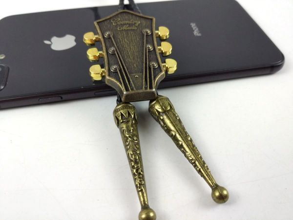 アンティーク紐ループタイ ボロタイ ギターヘッド ゴールド DM便発送_画像5