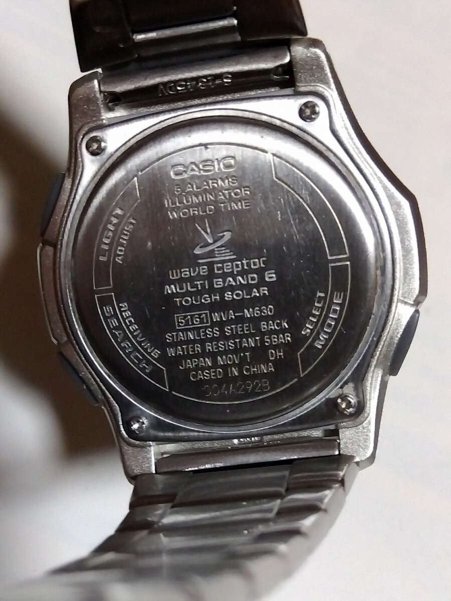 CASIO腕時計 wave ceptor WVA-M630  ソーラー電波 ブラックゴールド 良好   バンド調整説明コピー付 クリーニング済_画像10