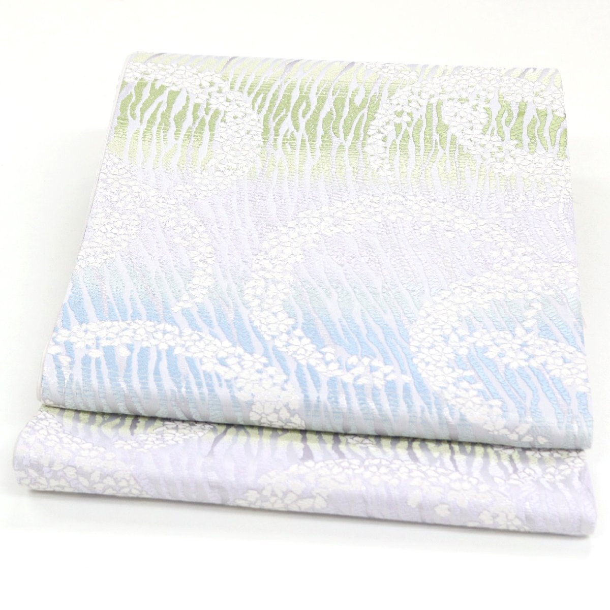 和遊館 OFK2067 西陣 橋本テル織物 紹巴織 高級 袋帯 桜の波_画像2