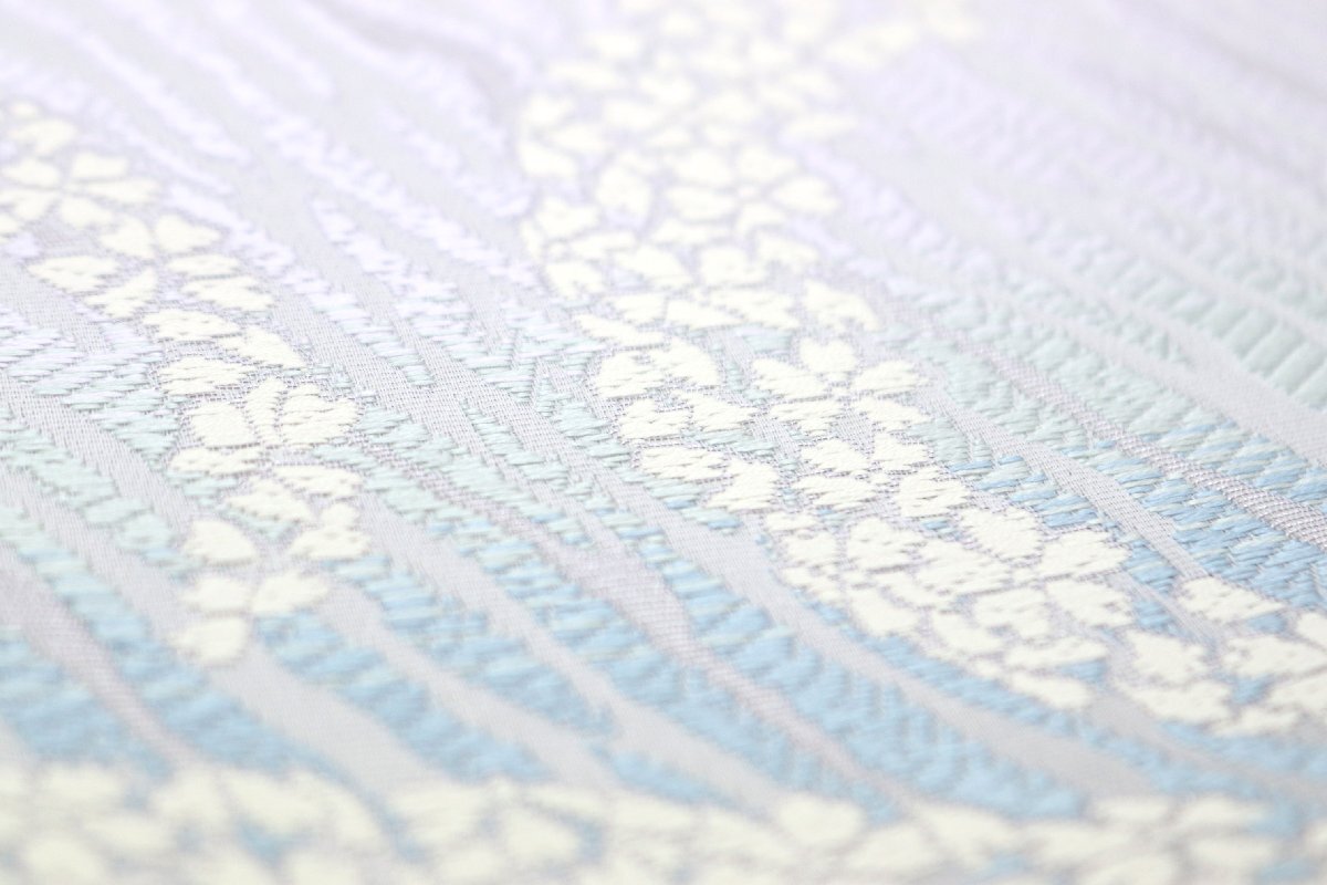 和遊館 OFK2067 西陣 橋本テル織物 紹巴織 高級 袋帯 桜の波_画像4