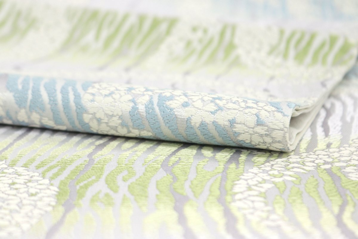 和遊館 OFK2067 西陣 橋本テル織物 紹巴織 高級 袋帯 桜の波_画像3