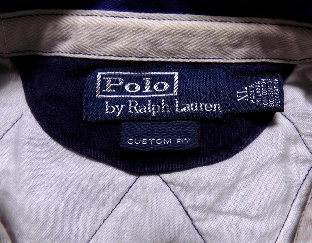ラルフローレン CUSTOM FIT 左胸にワッペン　紺ポロシャツ XL_画像5