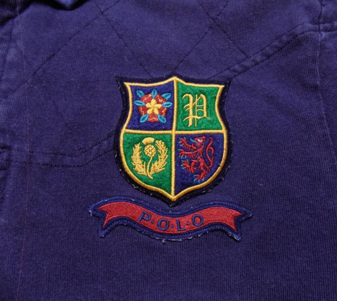 ラルフローレン CUSTOM FIT 左胸にワッペン　紺ポロシャツ XL_画像4