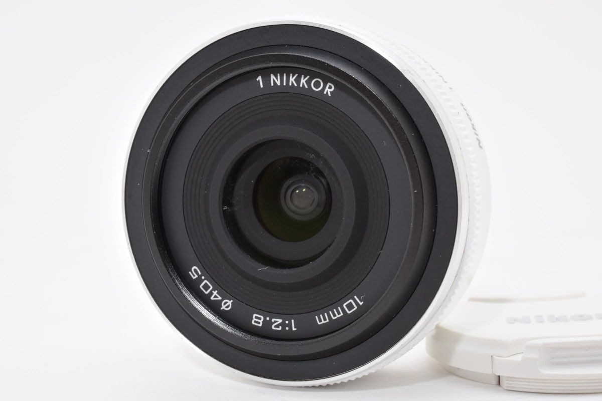 ニコン Nikon 1 NIKKOR 10mm F2.8 ホワイト ★前後キャップ付属★★ LL38#5711_画像2