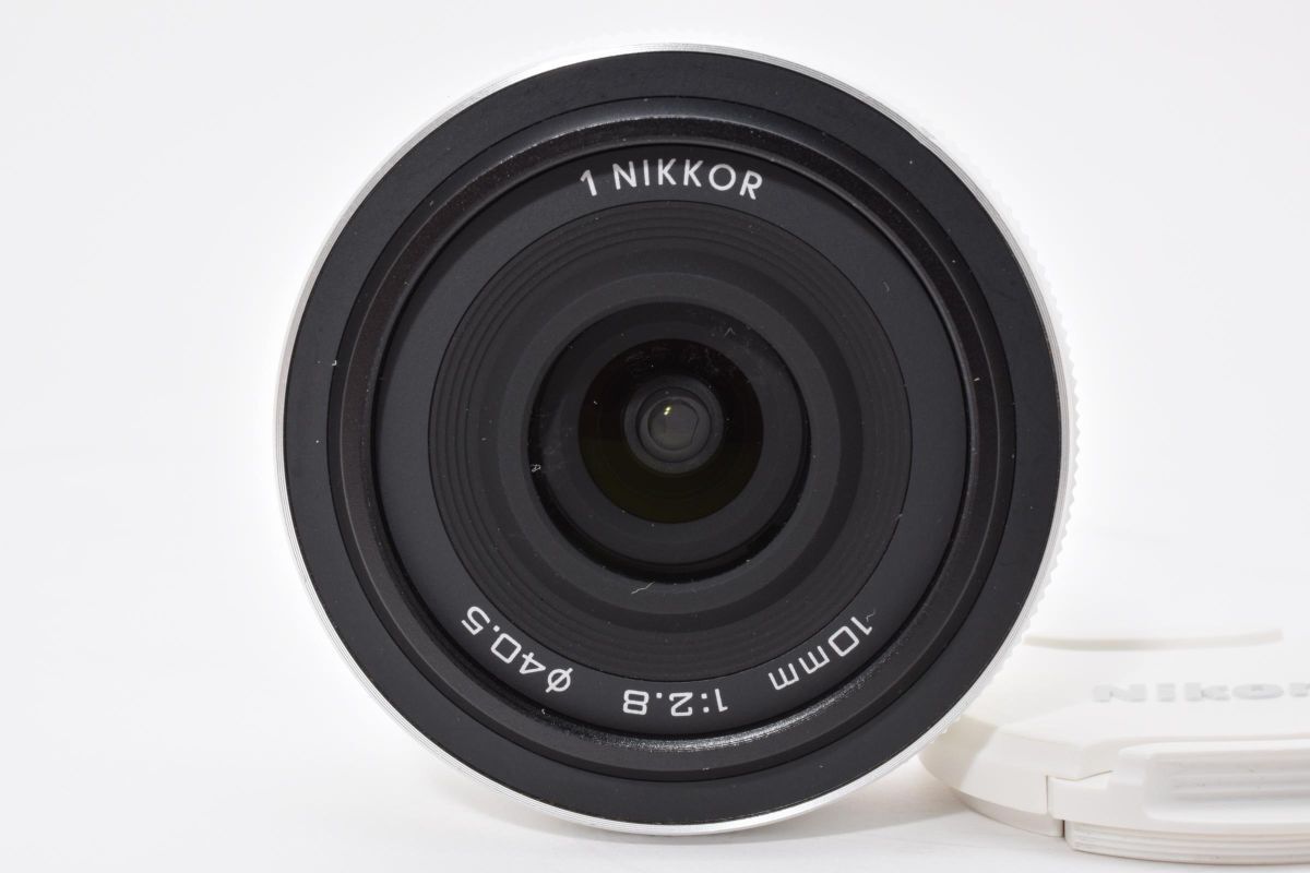 ニコン Nikon 1 NIKKOR 10mm F2.8 ホワイト ★前後キャップ付属★★ LL38#5711_画像3