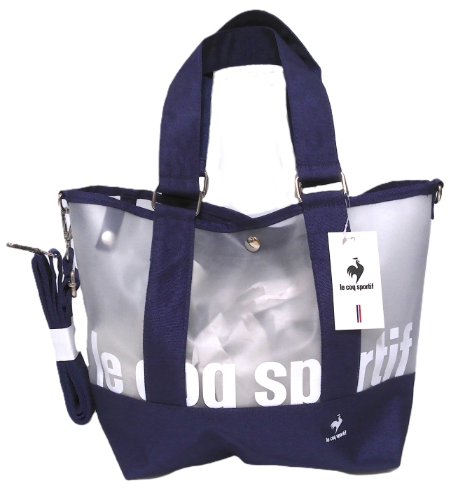 未使用 Le Coq Sportif ルコック 2WAYビニールバッグ NAVY_画像3