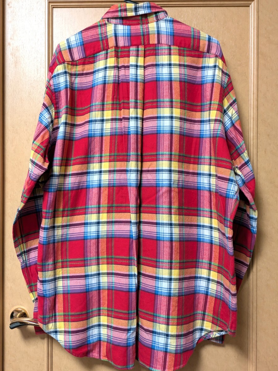 Polo Ralph Lauren ポロ・ラルフローレン 薄手ネルシャツ 赤系 XL_画像2