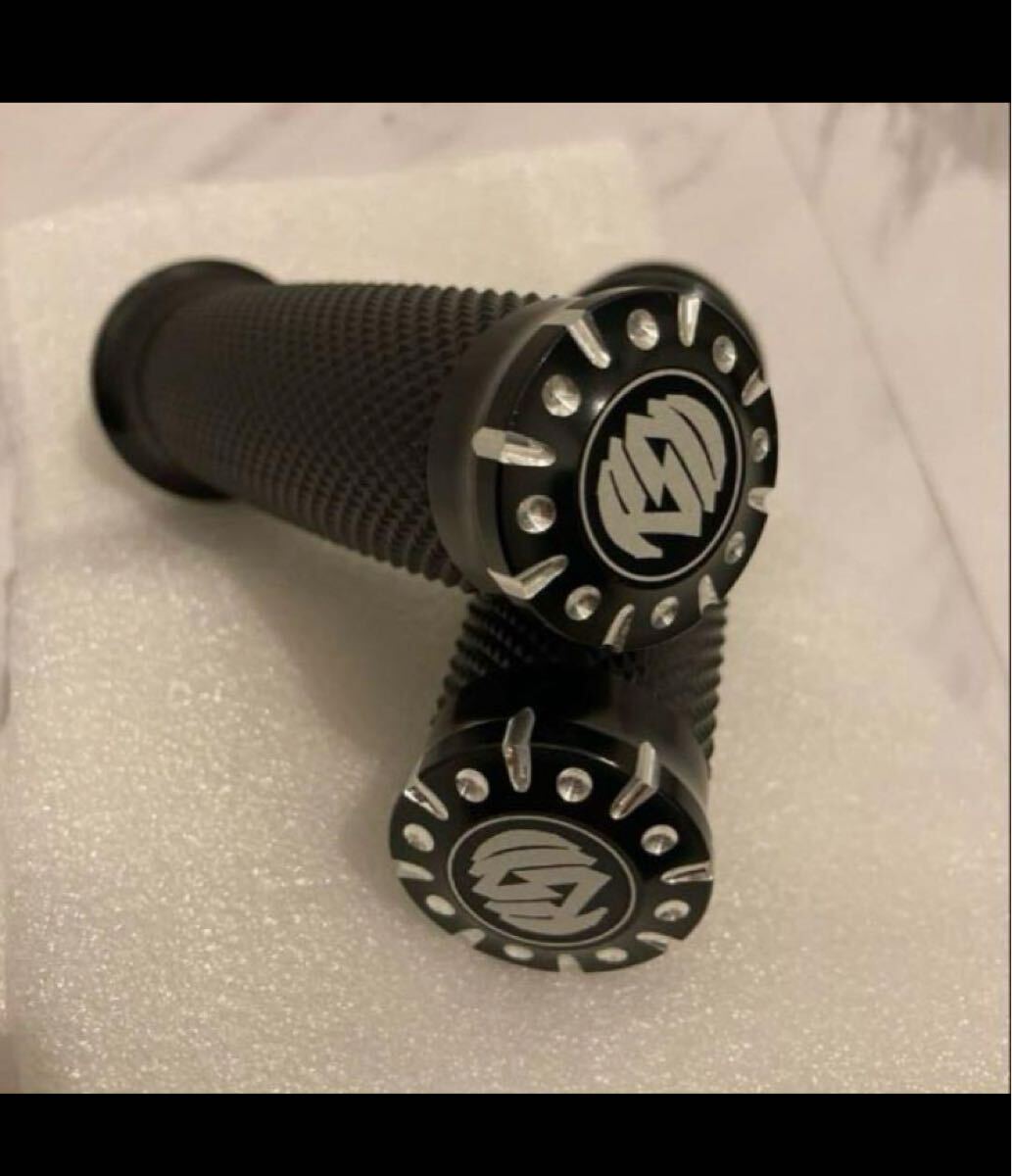 送料無料 即納 ハーレー ハンドル グリップ ツーリング ソフテイル ダイナ スポーツスター バガー 電子スロットル RSD ブラック_画像1