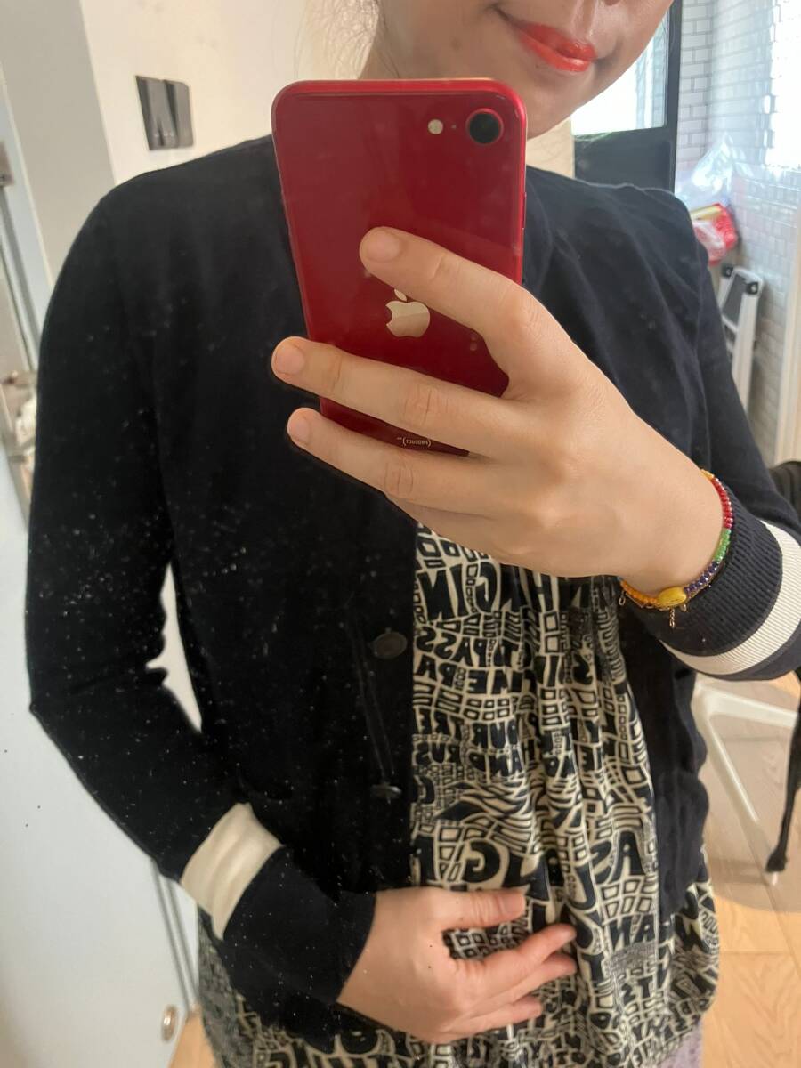 本物 CHANEL スタッフ シャネルマーク ユニフォーム 36 長袖 　トップス　ニット　可愛い　素敵 カーディガン バック　