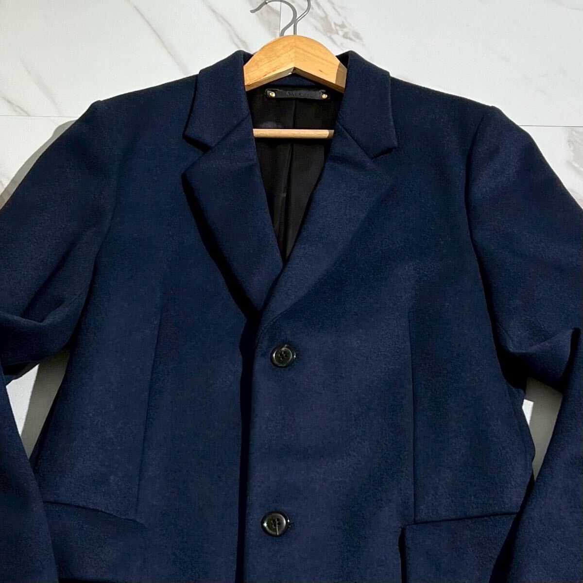 極美品/Lサイズ◎ Paul Smith 【紳士の品格】 ポールスミス 現行タグ チェスターコート ネイビー ロング ウール メンズ アウター 【140】_画像3